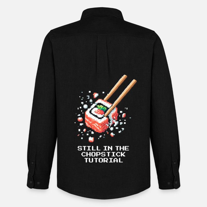Noch im Stäbchen-Tutorial | Sushi Anfänger - Männer Oxford Hemd von Stanley/Stella - Schwarz