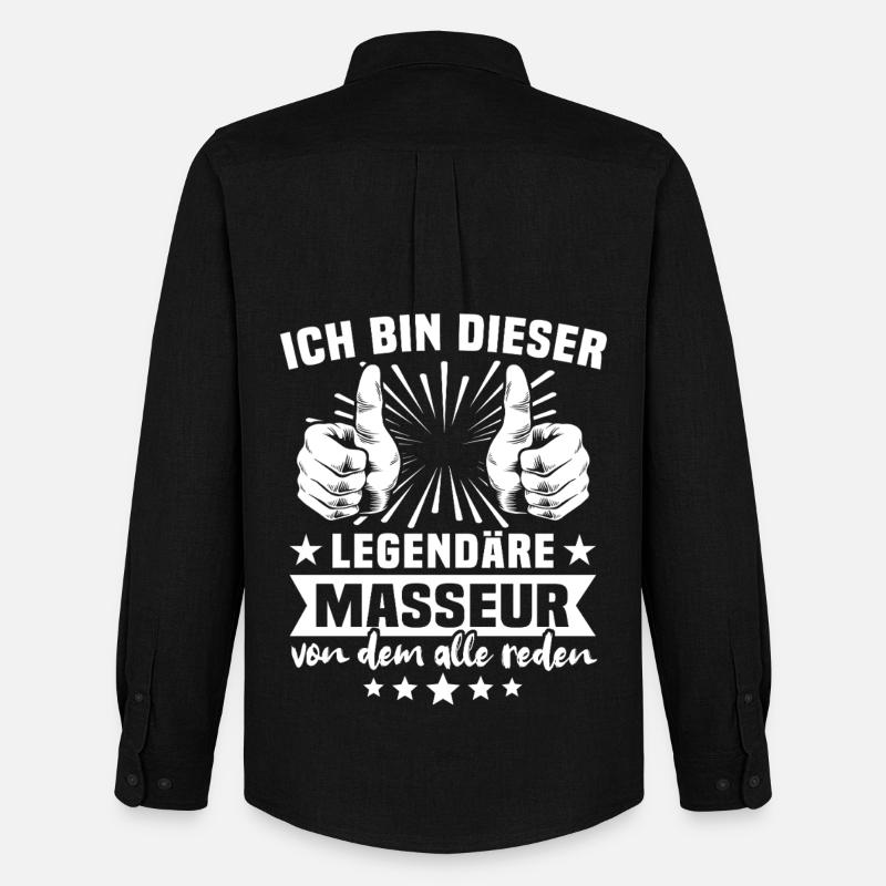 Masseur Legende - Männer Oxford Hemd von Stanley/Stella - Schwarz