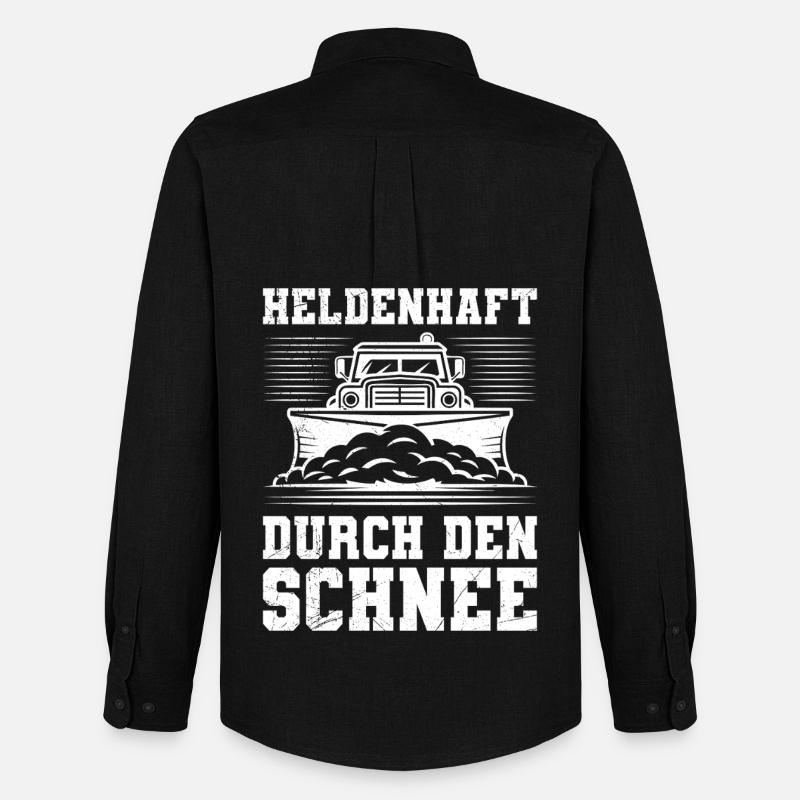 Schneeräumen HELDENHAFT DURCH DEN SCHNEE - Männer Oxford Hemd von Stanley/Stella - Schwarz