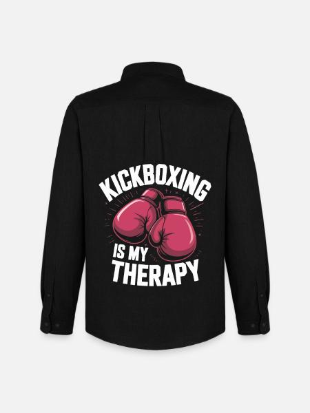Kickboxing Therapy Motif Boxing Gloves - Men's Oxford Shirt by Stanley/Stella - black