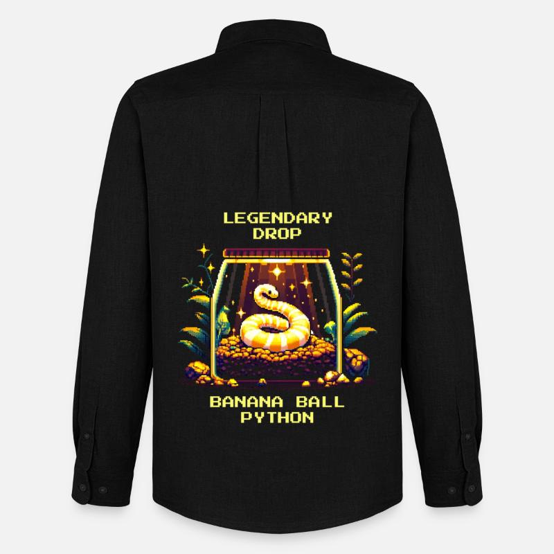 Legendärer Fund: Banana Königspython | Python - Männer Oxford Hemd von Stanley/Stella - Schwarz