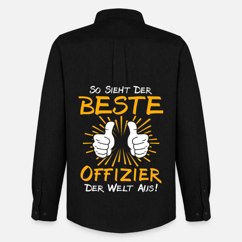 Offizier Geschenkidee - Männer Oxford Hemd von Stanley/Stella - Schwarz