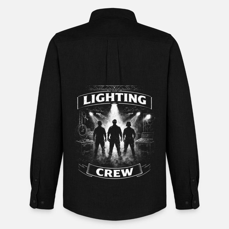 Lichttechniker Beleuchtungstechniker Lighting Crew - Männer Oxford Hemd von Stanley/Stella - Schwarz