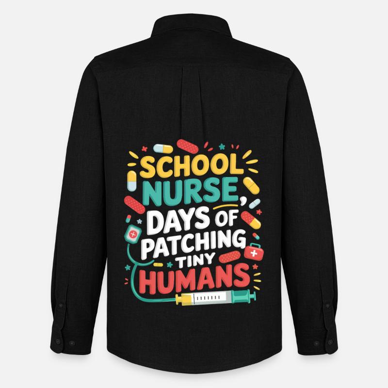 Minis patchwork d’infirmière scolaire - Chemise Oxford homme Stanley/Stella - noir