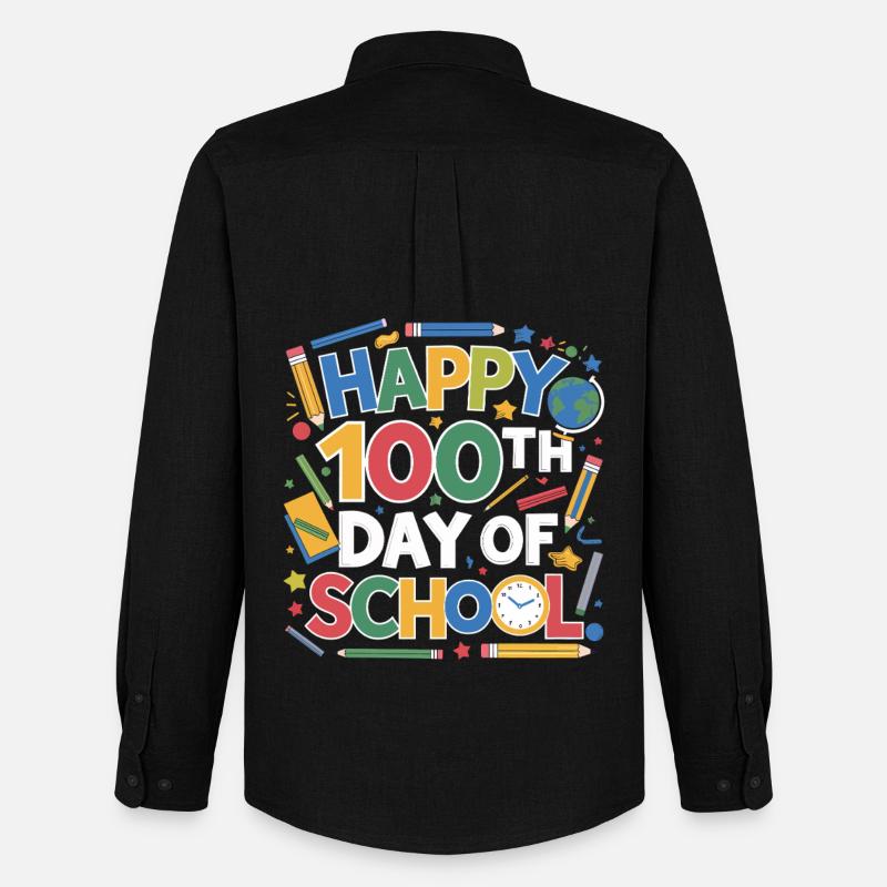 100th Day School Celebration - Männer Oxford Hemd von Stanley/Stella - Schwarz