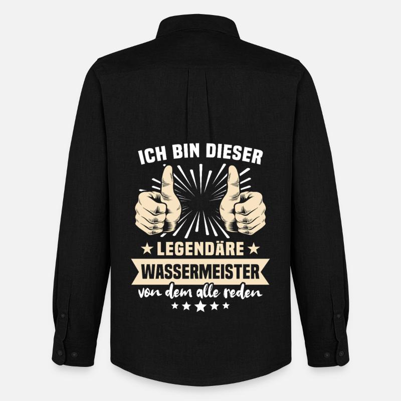 Wassermeister Sprüche - Männer Oxford Hemd von Stanley/Stella - Schwarz