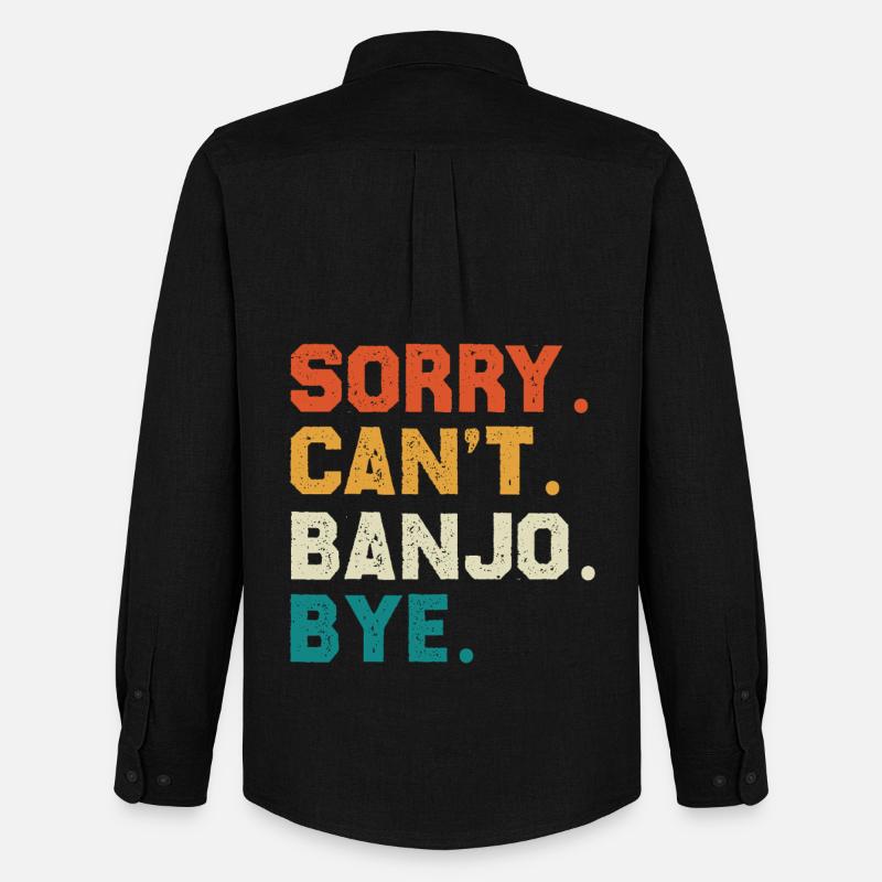 Sorry Can't Banjo Bye - Männer Oxford Hemd von Stanley/Stella - Schwarz