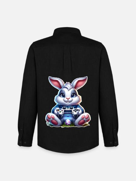 Easter Bunny Gaming Gamer - Men's Oxford Shirt by Stanley/Stella - black