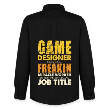 Game Designer Wunderwerker - Chemise Oxford homme Stanley/Stella - noir - Dos - AI Model Male 185 dark (185cm)