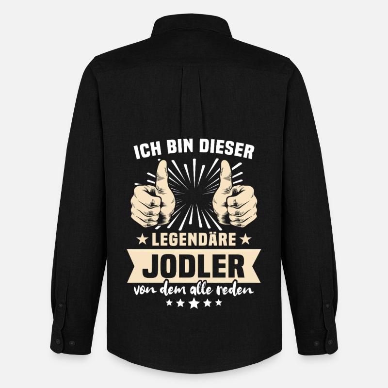 Jodler Sprüche - Männer Oxford Hemd von Stanley/Stella - Schwarz