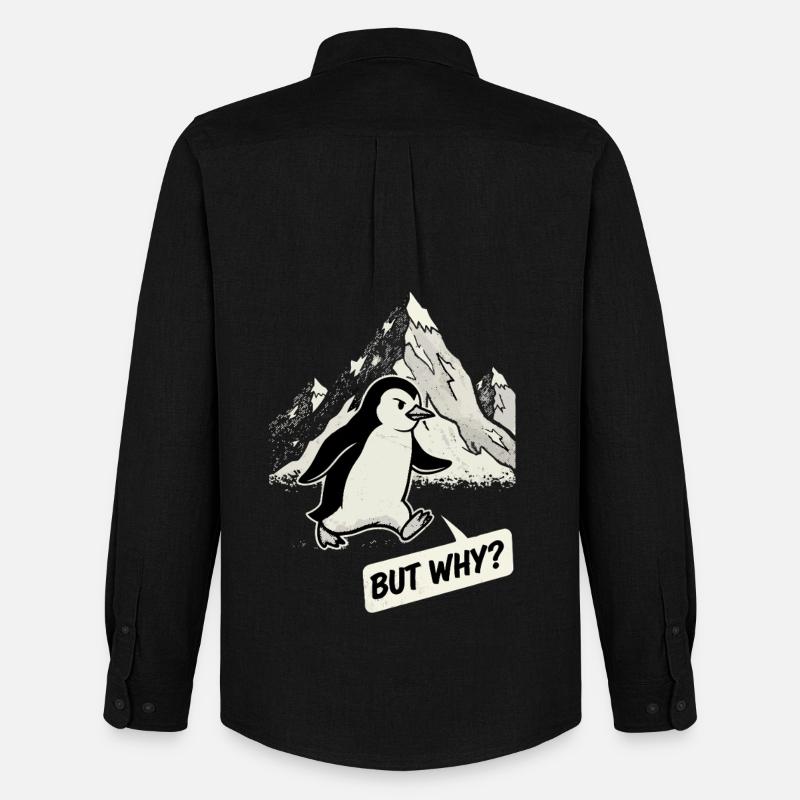 But Why Pinguin - Männer Oxford Hemd von Stanley/Stella - Schwarz