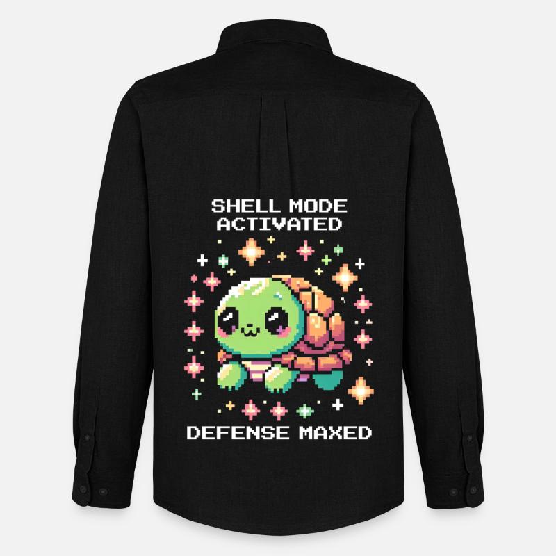Tank Mode Active | Turtle - Men's Oxford Shirt by Stanley/Stella - black
