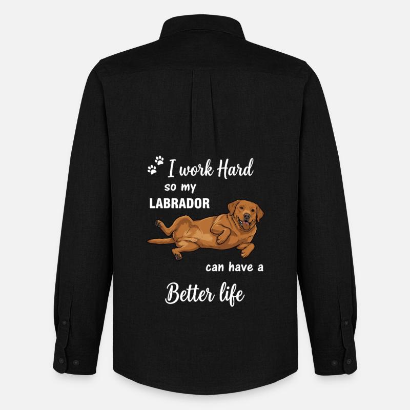 Echte Labrador Liebe Hundebesitzer Statement - Männer Oxford Hemd von Stanley/Stella - Schwarz