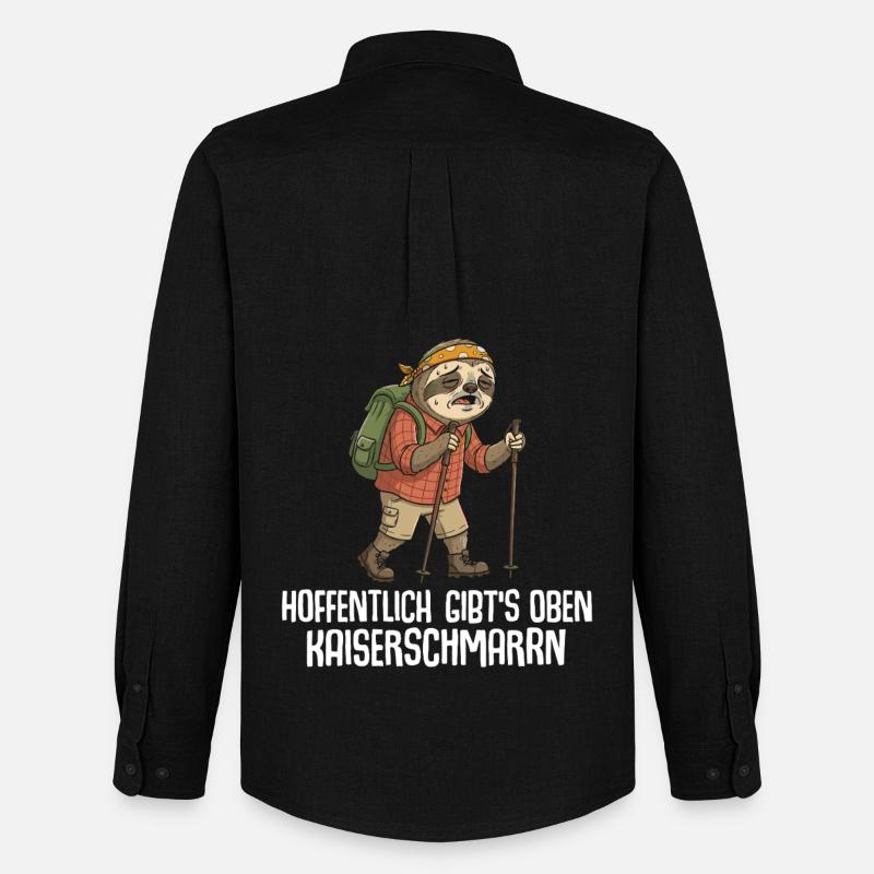 Wandern Hoffentlich gibts oben Kaiserschmarrn - Männer Oxford Hemd von Stanley/Stella - Schwarz