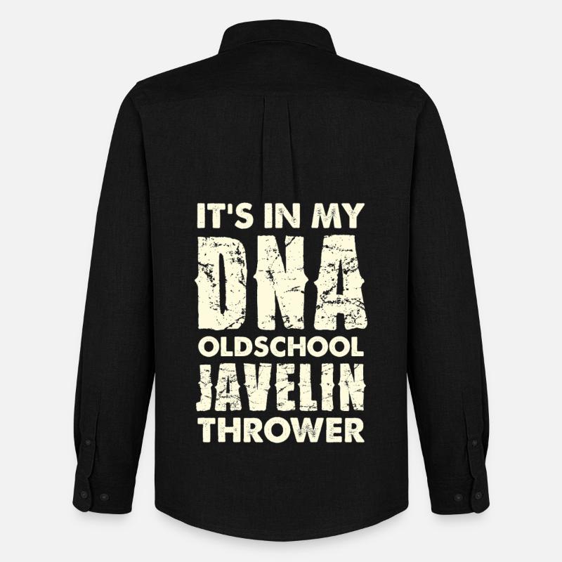 DNA Oldschool Speerwerfer - Männer Oxford Hemd von Stanley/Stella - Schwarz