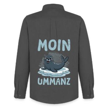 Vacances en mer Baltique MOIN UMMANZ Souvenir Drôle - Chemise Oxford homme Stanley/Stella - charbon - Dos - AI Model Male 185 dark (185cm)