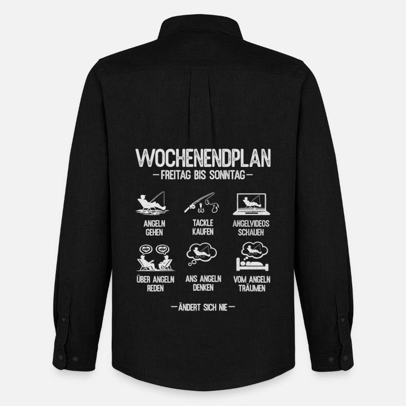 Angeln Geschenk Mann Angler Wochenendplan - Männer Oxford Hemd von Stanley/Stella - Schwarz