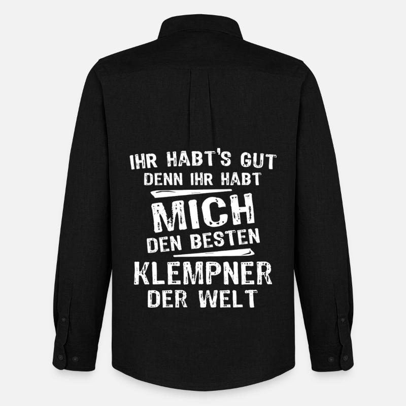 Klempner - Männer Oxford Hemd von Stanley/Stella - Schwarz