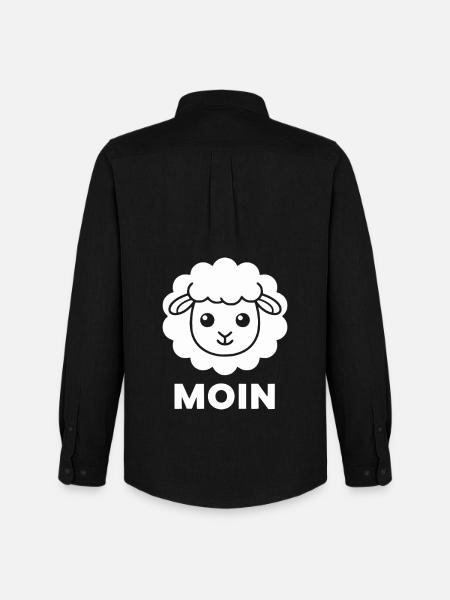 Schaf Moin Minimal Illustration - Männer Oxford Hemd von Stanley/Stella - Schwarz