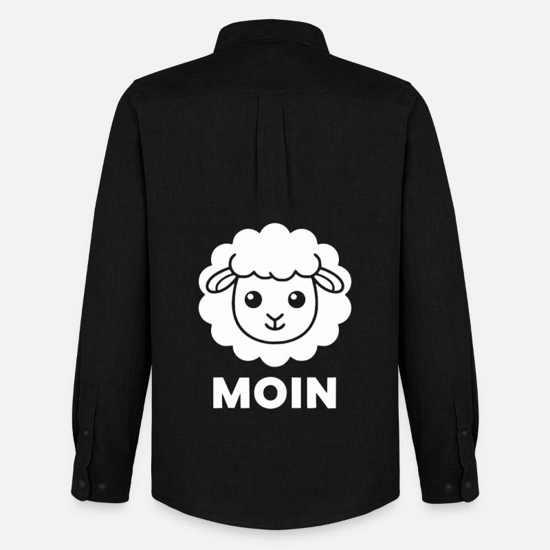 Schaf Moin Minimal Illustration - Männer Oxford Hemd von Stanley/Stella - Schwarz