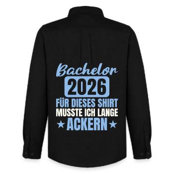 Licence 2026 Études Lange Ackern - Chemise Oxford homme Stanley/Stella - noir - Dos - AI Model Male 185 dark (185cm)