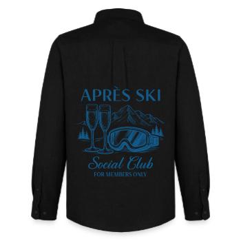 Club social Après Ski réservé aux membres - Chemise Oxford homme Stanley/Stella - noir - Dos - AI Model Male 185 dark (185cm)