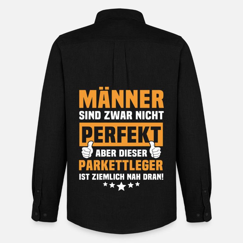 Lustige Parkettleger Sprüche - Männer Oxford Hemd von Stanley/Stella - Schwarz