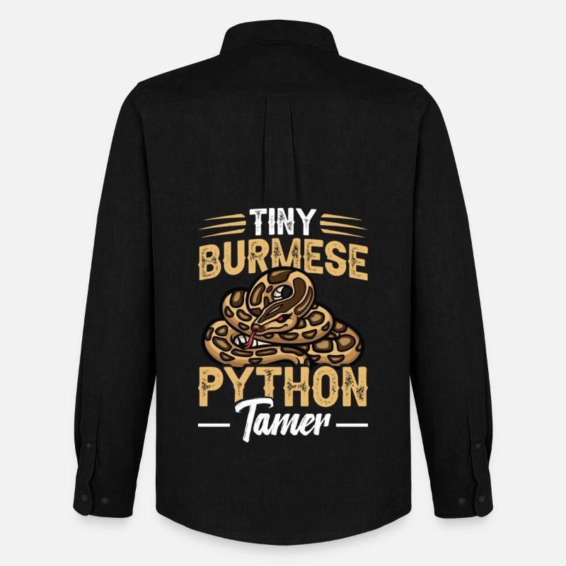 Python-Tamer-Schlangen-Terrarium-Reptilienhüter - Männer Oxford Hemd von Stanley/Stella - Schwarz