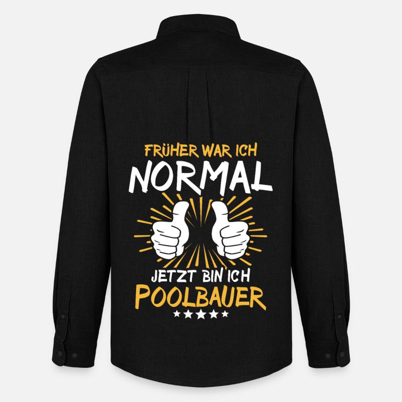 Poolbauer Spruch - Männer Oxford Hemd von Stanley/Stella - Schwarz