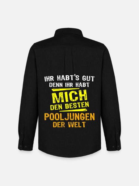 Pooljunge Geschenk - Männer Oxford Hemd von Stanley/Stella - Schwarz
