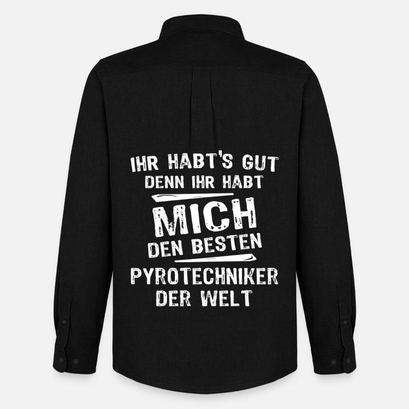 Pyrotechniker - Männer Oxford Hemd von Stanley/Stella - Schwarz