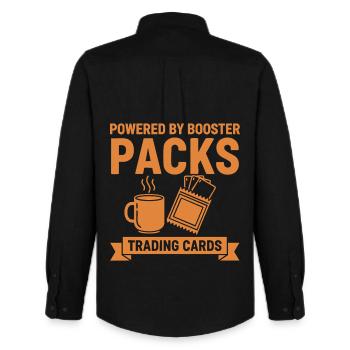 Angetrieben von Booster Packs Sammelkarten-Sammler - Männer Oxford Hemd von Stanley/Stella - Schwarz - Hinten - AI Model Male 185 dark (185cm)
