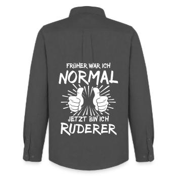 Ruderer - Männer Oxford Hemd von Stanley/Stella - Anthrazit - Hinten - AI Model Male 185 dark (185cm)