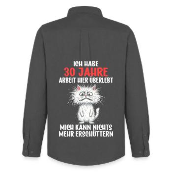 Service anniversaire de 30 ans d’entreprise Travail anniversaire - Chemise Oxford homme Stanley/Stella - charbon - Dos - AI Model Male 185 dark (185cm)