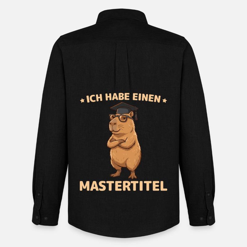 Master 2026 Capybara Bestandene Masterprüfung - Männer Oxford Hemd von Stanley/Stella - Schwarz