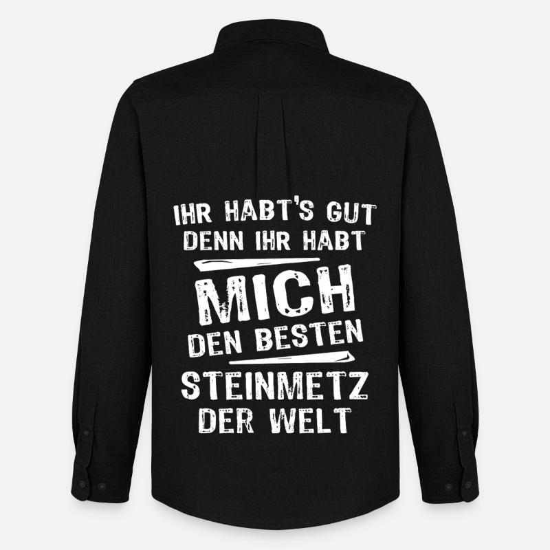 Steinmetz - Männer Oxford Hemd von Stanley/Stella - Schwarz