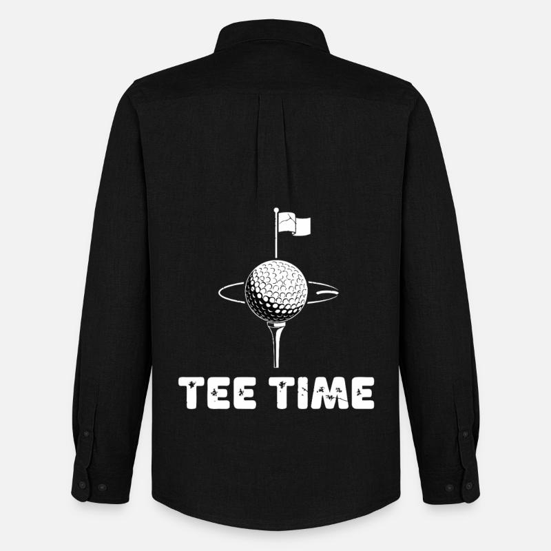 Golf Tee Time - Männer Oxford Hemd von Stanley/Stella - Schwarz