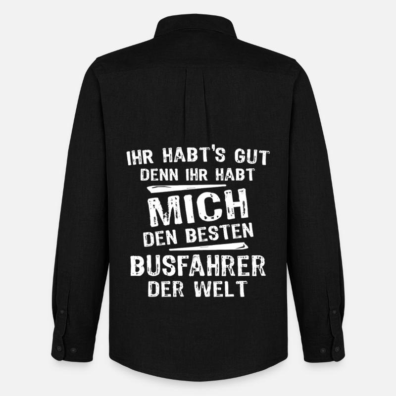 Busfahrer - Männer Oxford Hemd von Stanley/Stella - Schwarz