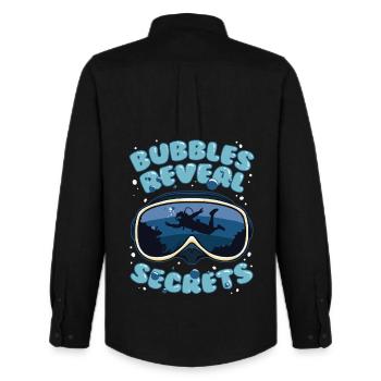 Divers Diving Bubbles Reveal Secrets - Men's Oxford Shirt by Stanley/Stella - black - Back - AI Model Male 185 dark (185cm)