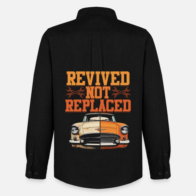 Auto Restauration Revived Not Replaced - Männer Oxford Hemd von Stanley/Stella - Schwarz