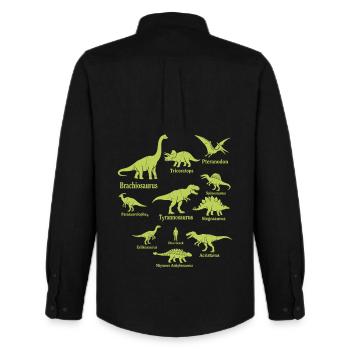 Dinosaurier Shirt für Dino Fans - Männer Oxford Hemd von Stanley/Stella - Schwarz - Hinten - AI Model Male 185 dark (185cm)