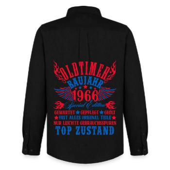 60th Birthday 60 Years Decoration 1965 Gift Funny - Men's Oxford Shirt by Stanley/Stella - black - Back - AI Model Male 185 dark (185cm)