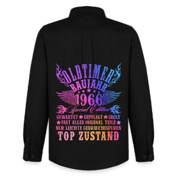 60th Birthday 60 Years Decoration 1965 Gift Funny - Men's Oxford Shirt by Stanley/Stella - black - Back - AI Model Male 185 dark (185cm)