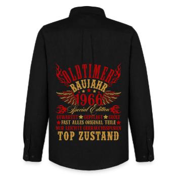 60th Birthday 60 Years Decoration 1965 Gift Funny - Men's Oxford Shirt by Stanley/Stella - black - Back - AI Model Male 185 dark (185cm)
