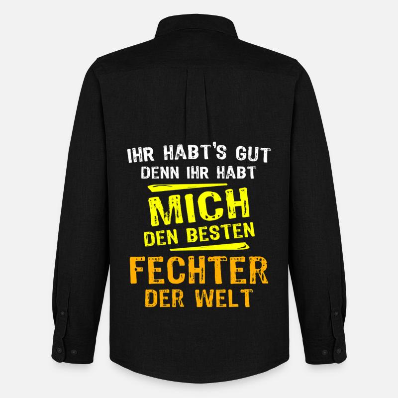 Fechter Geschenk - Männer Oxford Hemd von Stanley/Stella - Schwarz