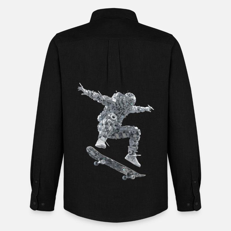 Skateboard Robot - Stanley/Stella Camicia Oxford uomo - nero