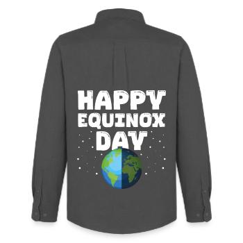 Happy Equinox Day Easter Ostara Pagan Easter - Men's Oxford Shirt by Stanley/Stella - anthracite - Back - AI Model Male 185 dark (185cm)