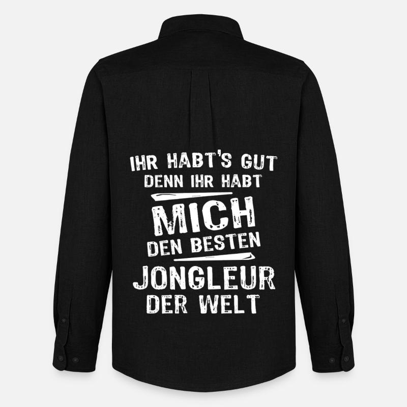 Jongleur - Männer Oxford Hemd von Stanley/Stella - Schwarz