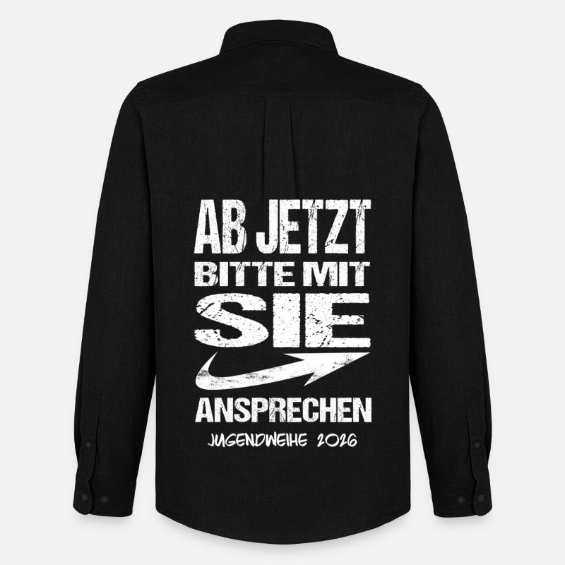 Jugendweihe - Jugendweihe 2026 - Männer Oxford Hemd von Stanley/Stella - Schwarz