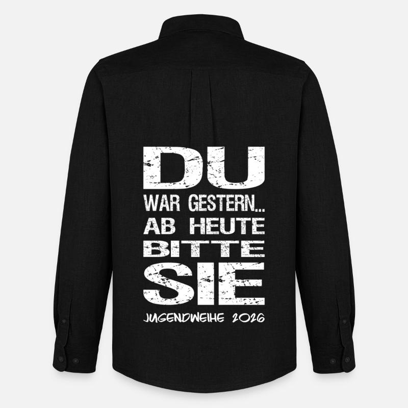 Jugendweihe - Jugendweihe 2026 - Männer Oxford Hemd von Stanley/Stella - Schwarz